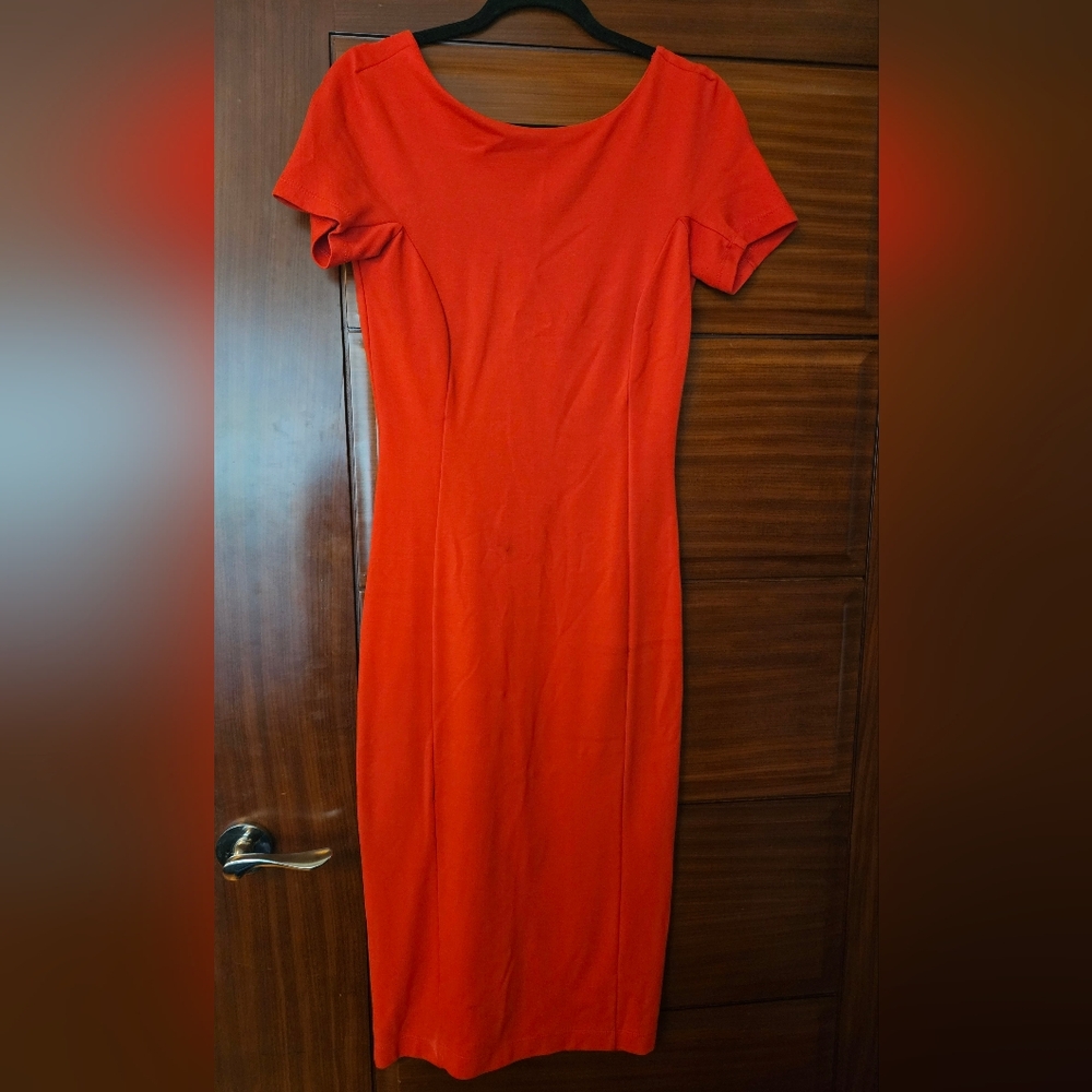 Stunning Coral Midi Dress